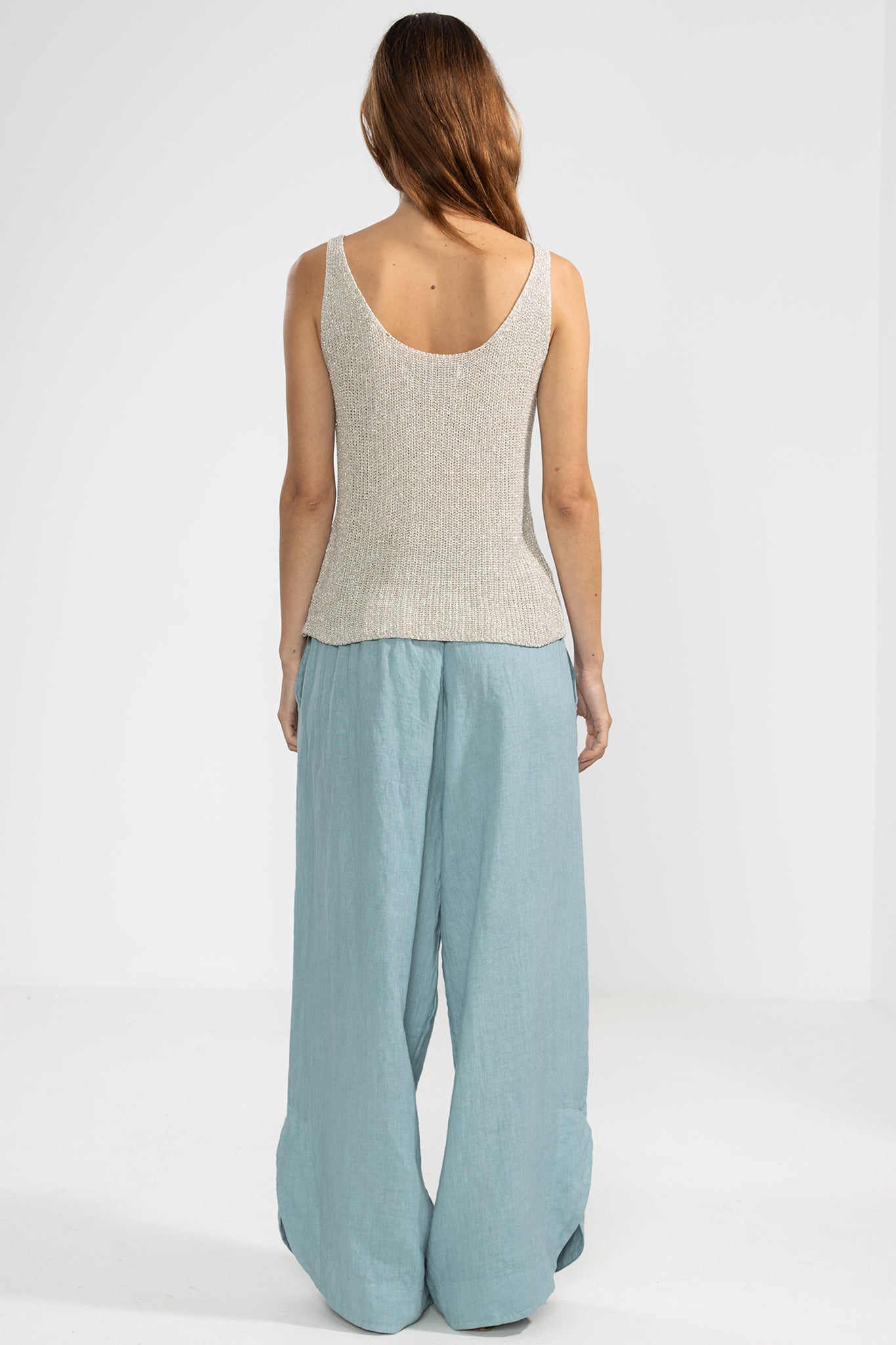 Top in tessuto Eli Lurex argento