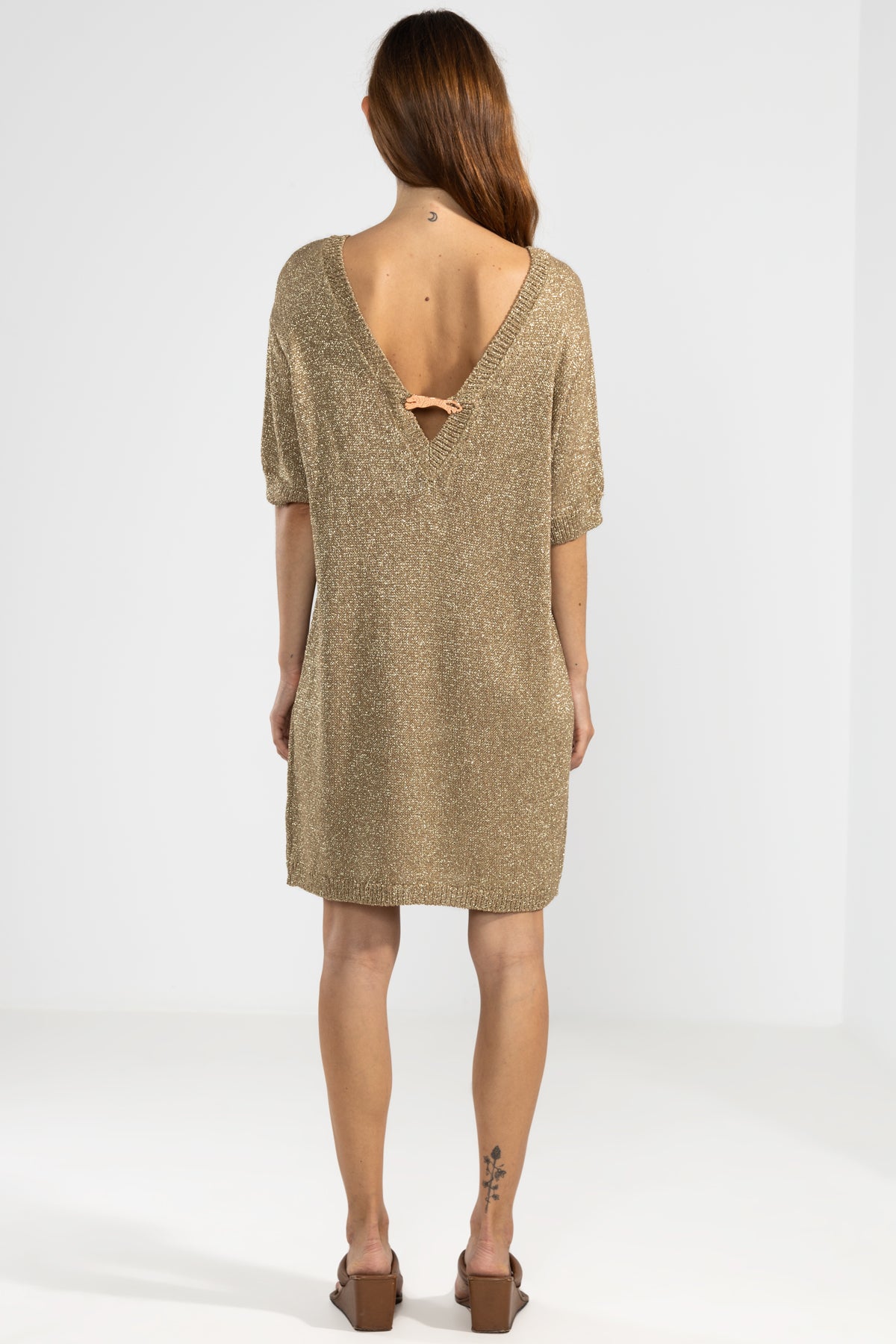 Lara Knit Dress in Gold