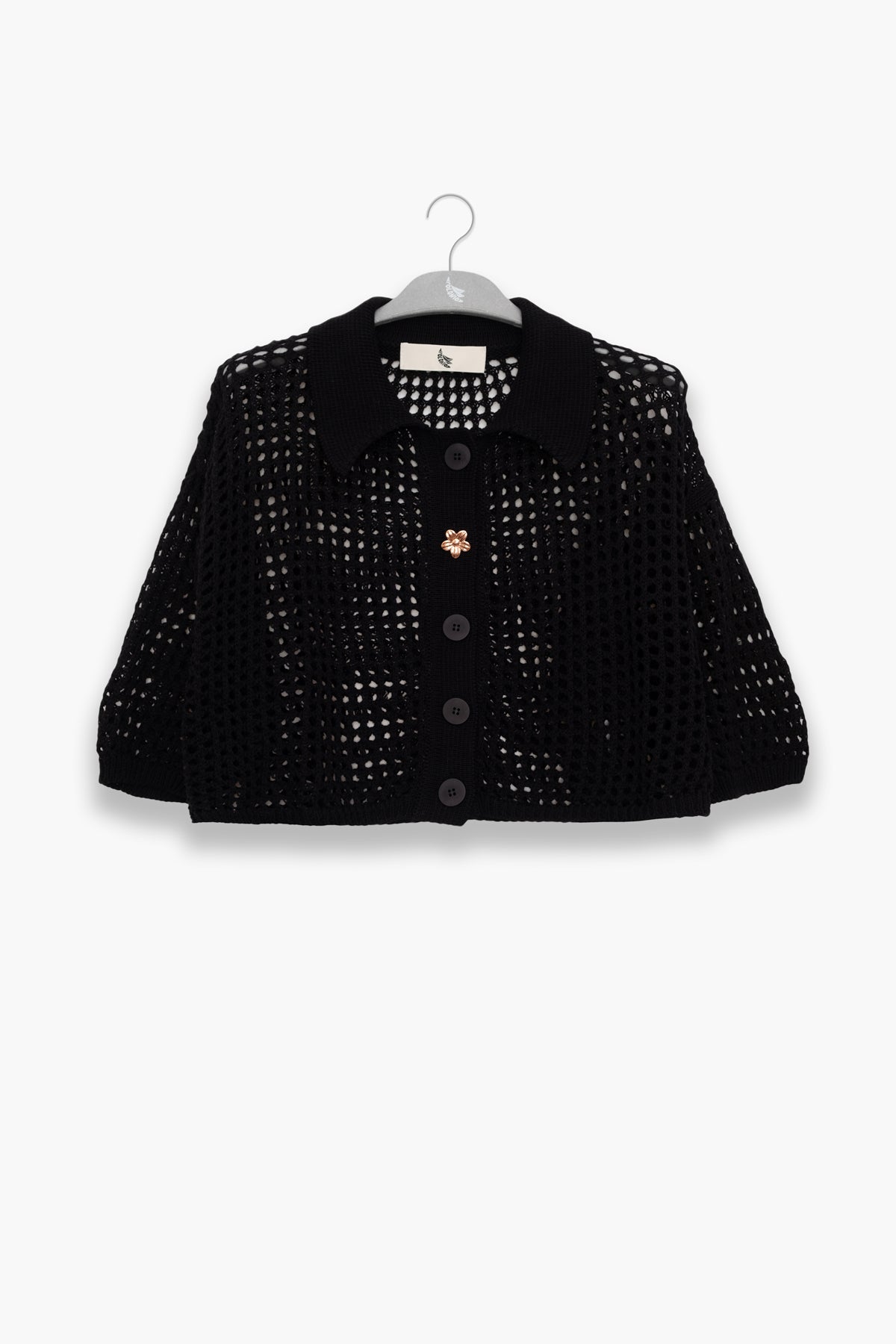 Open Knit Cotton Short Shirt | Polonio