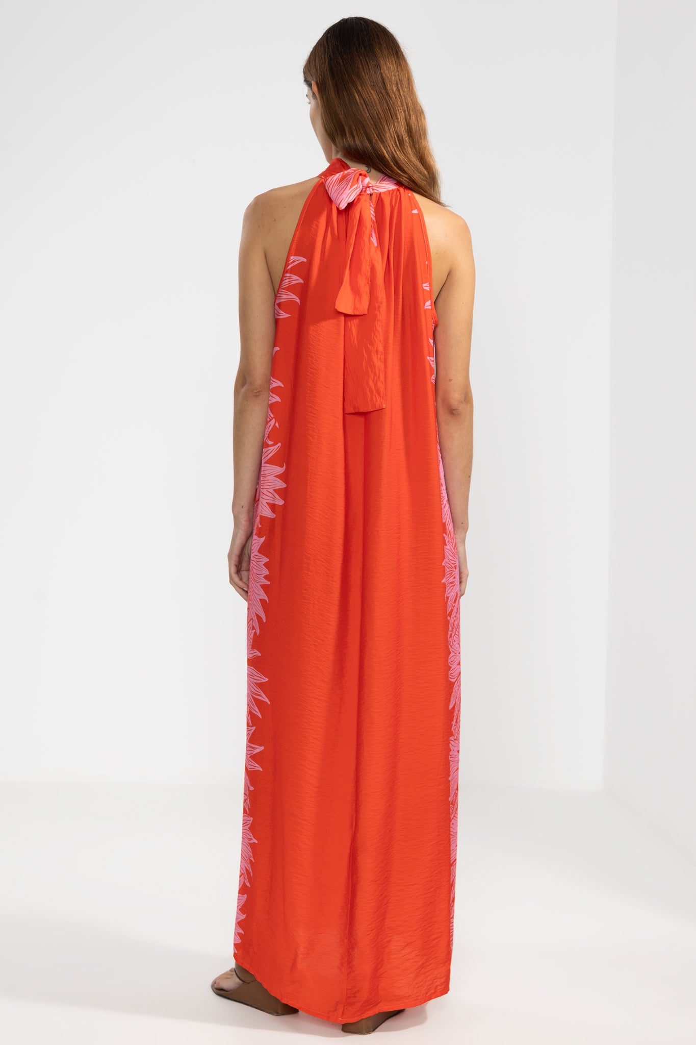 Michu Halter Dress in Bloom Red