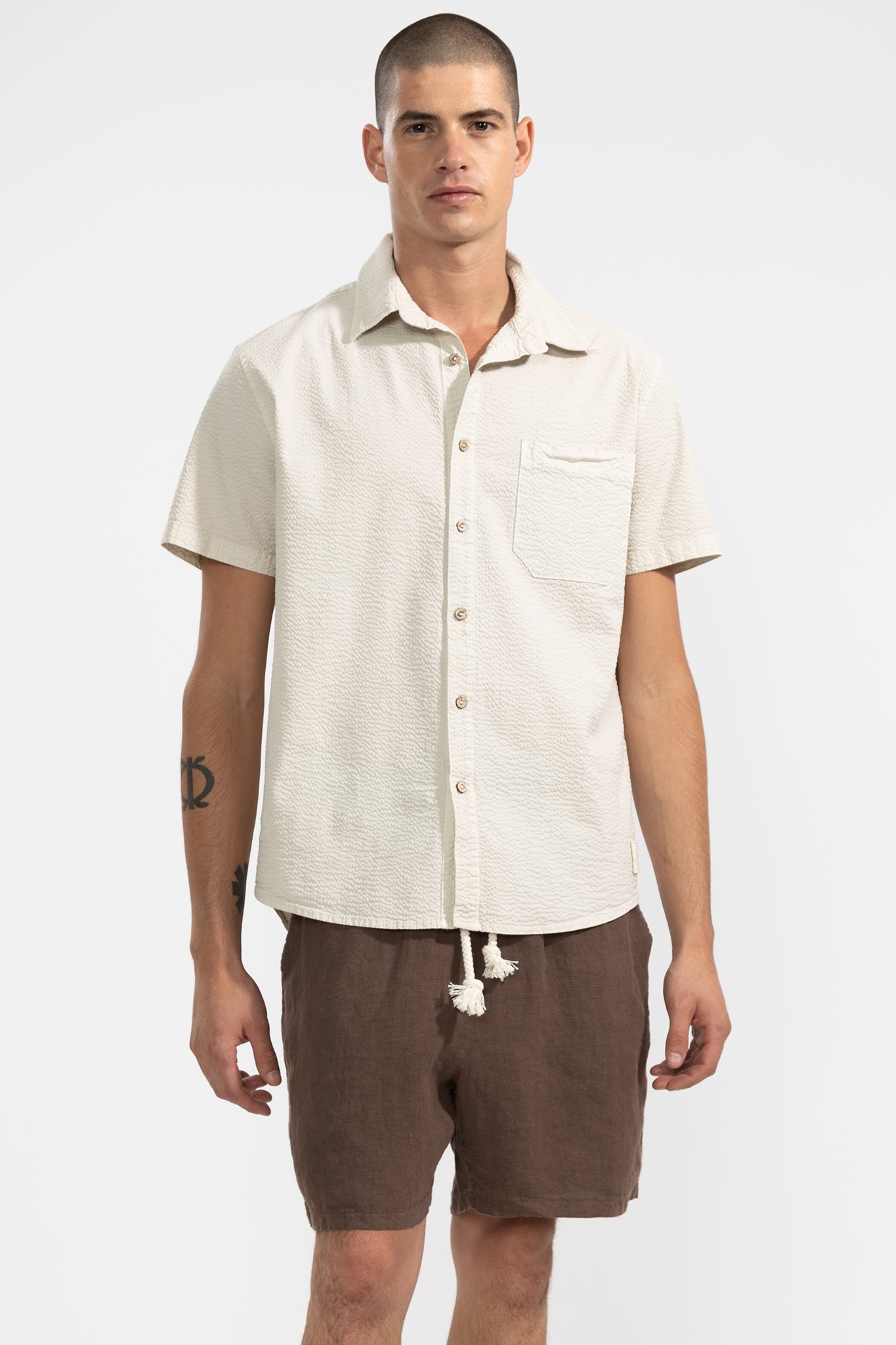 Premium Linen Shorts in Moccha