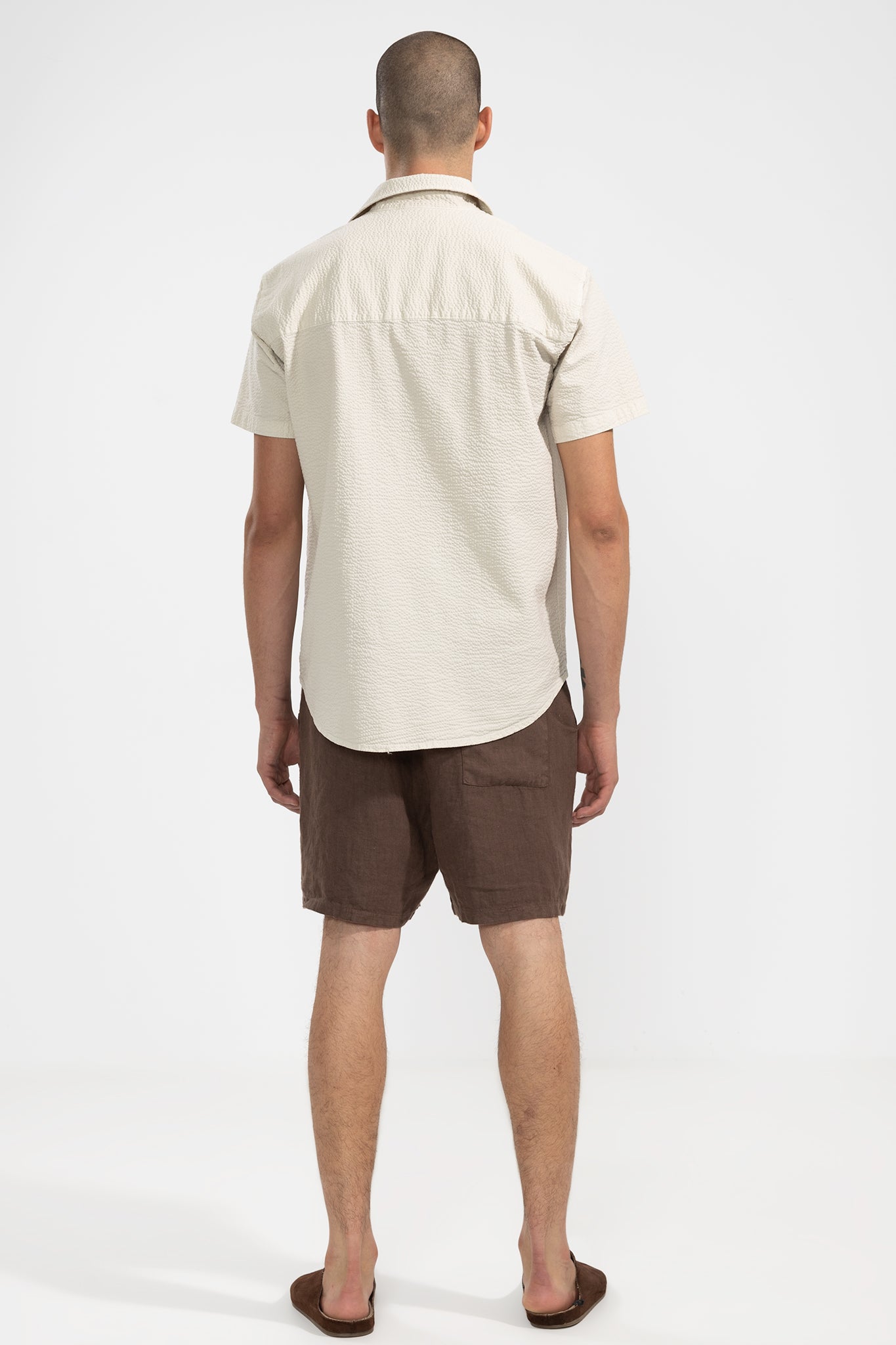 Premium Linen Shorts in Moccha