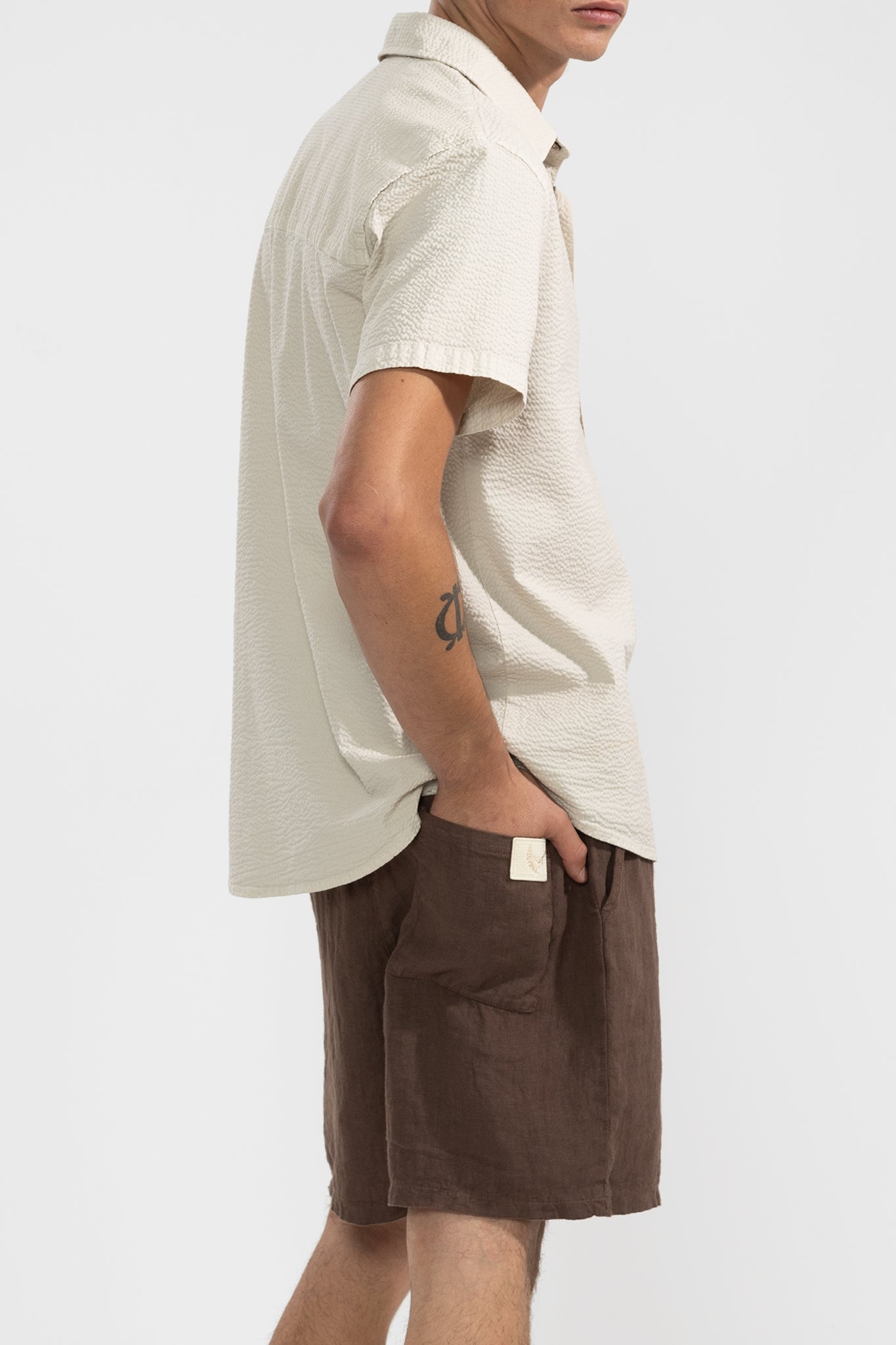 Premium Linen Shorts in Moccha
