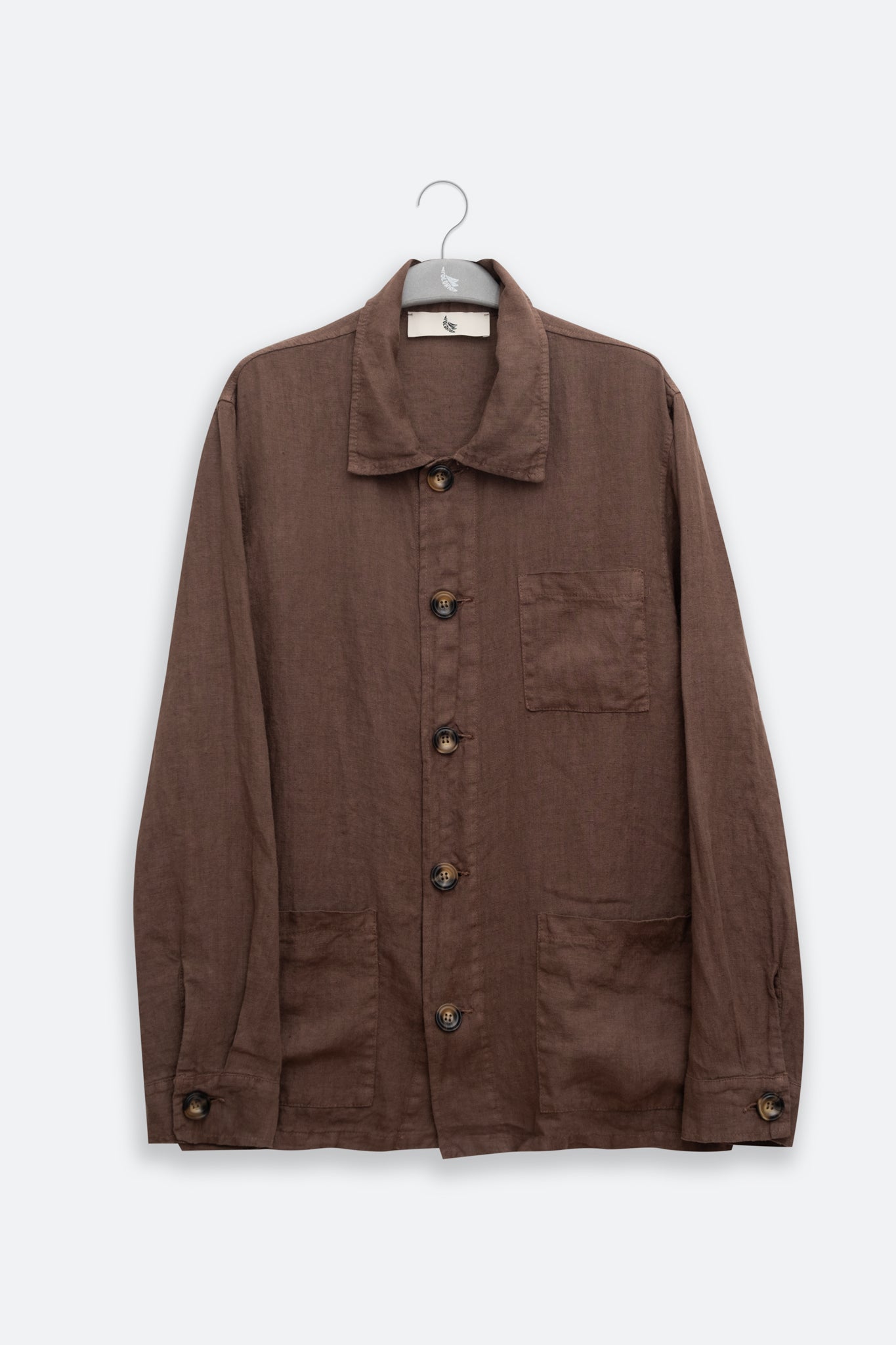 Premium Linen Jacket in Mocha | Polonio