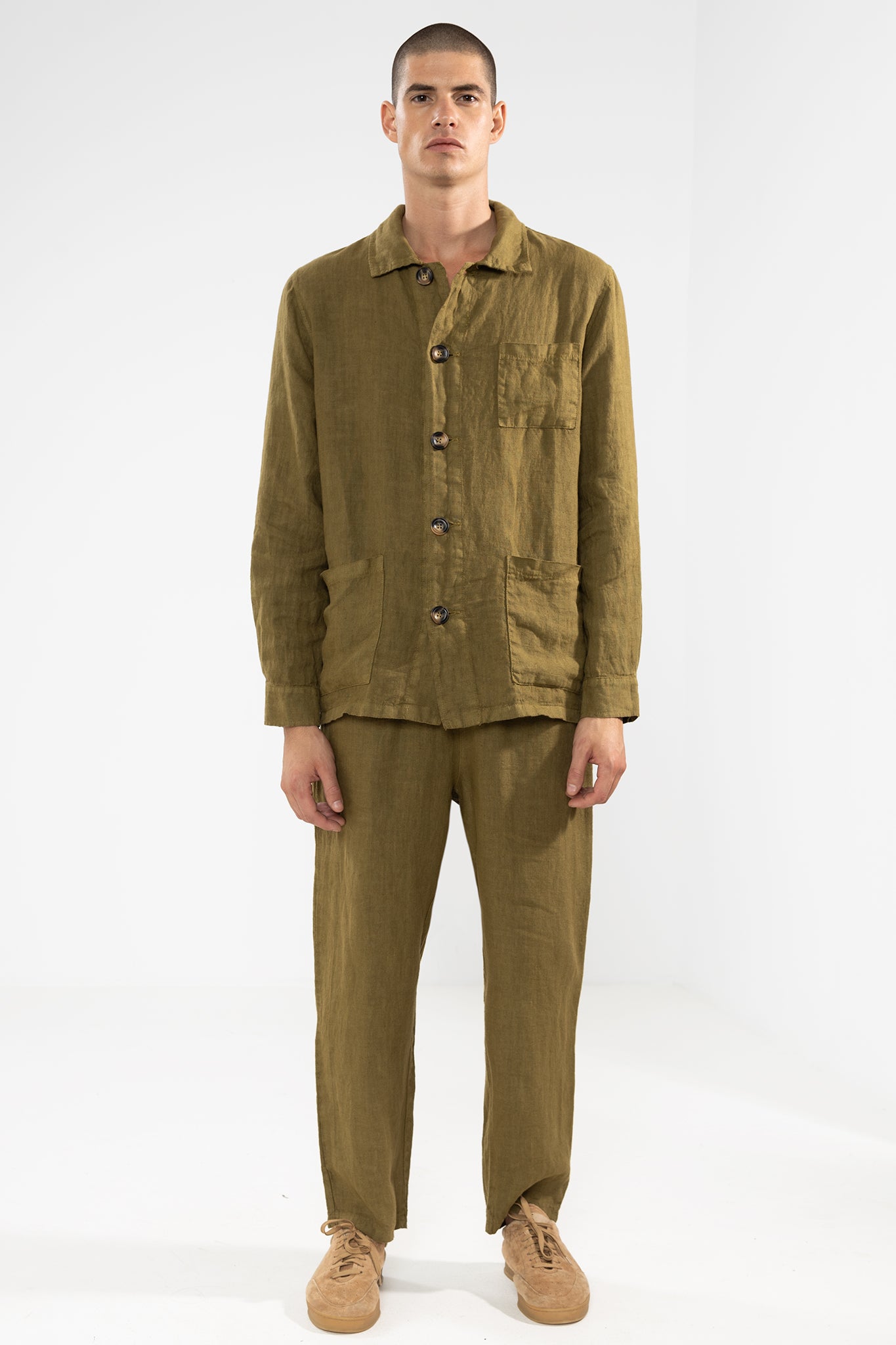 Pantalon en Lin Premium Olive