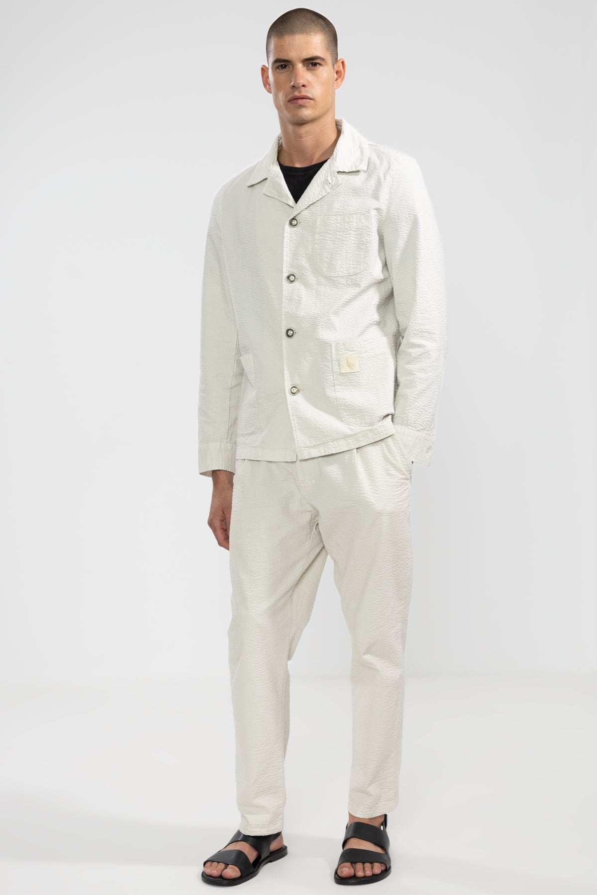 Pantalon Seersucker Oyster