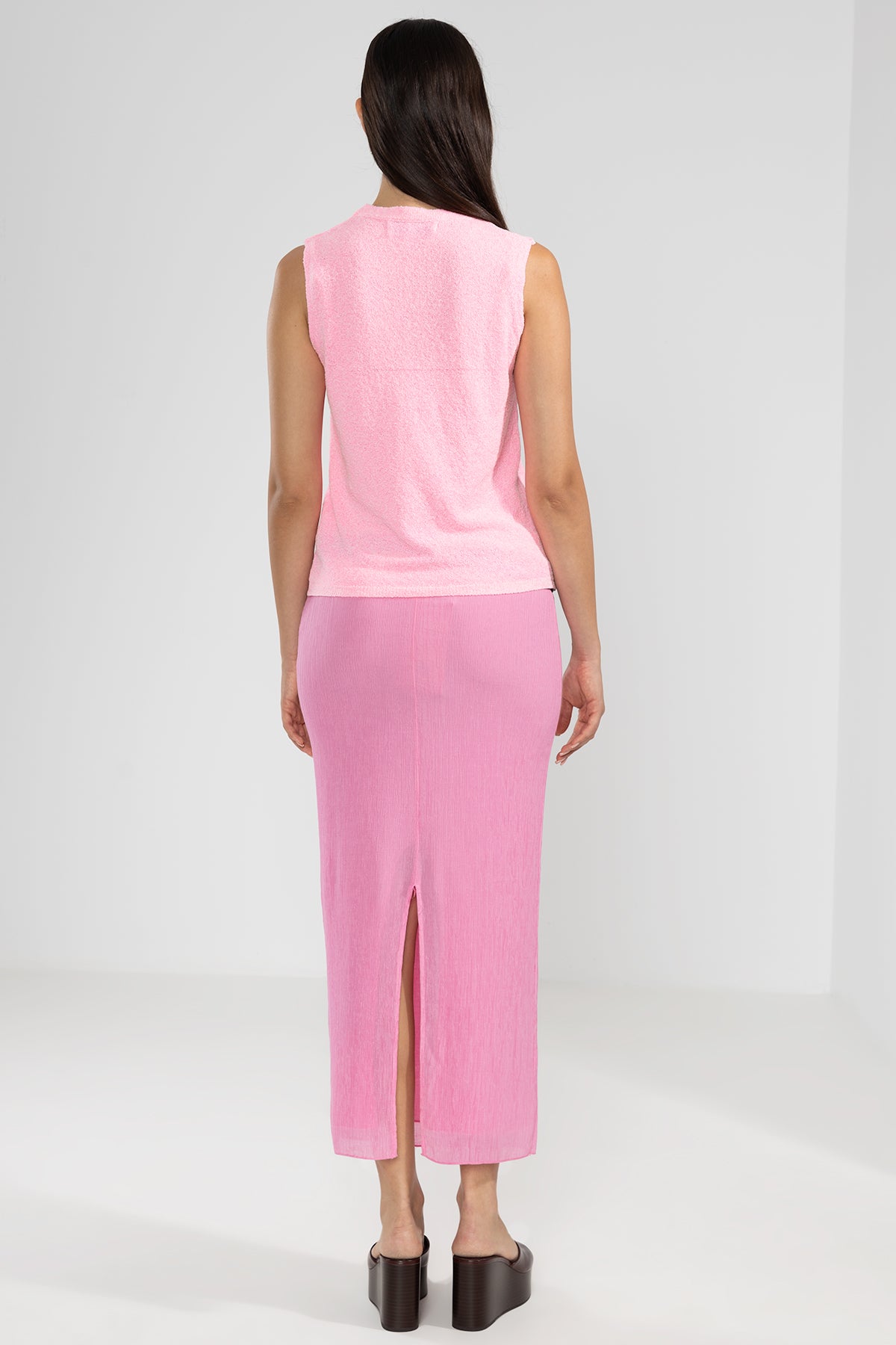 Top Lavorato a Maglia Tee in Rosa