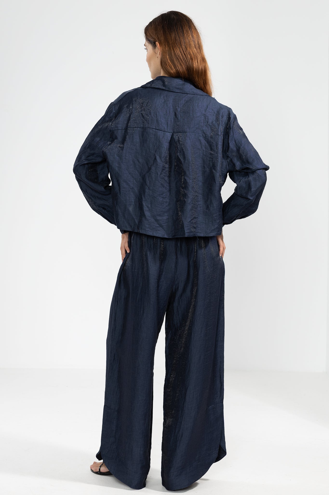 Vale Metallic Linen Pants for Night