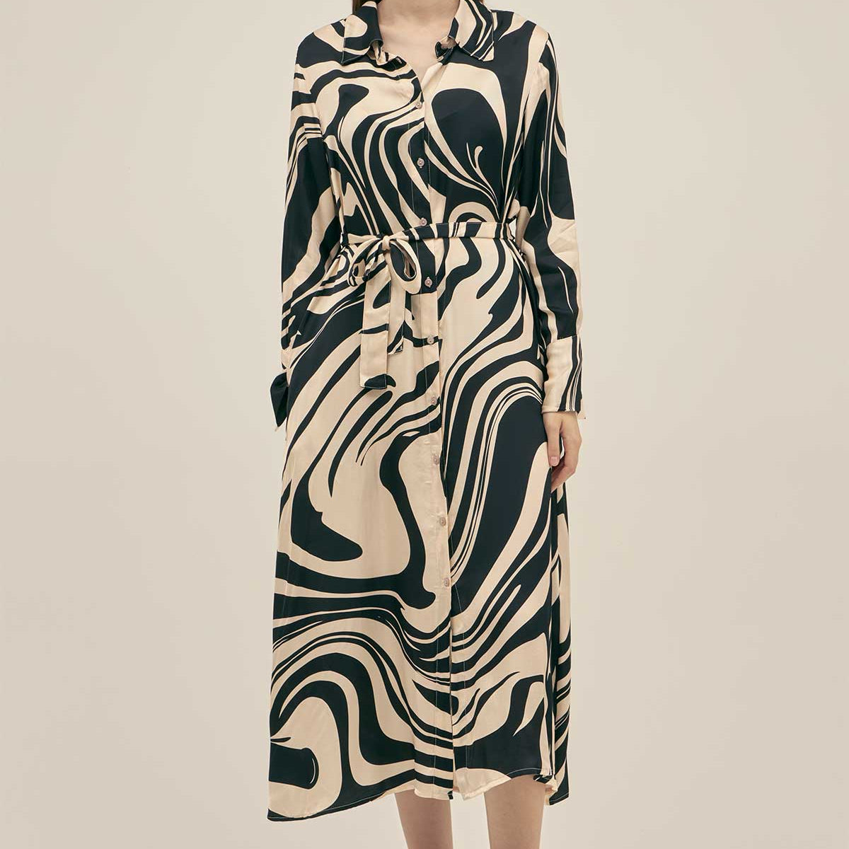 marble print long sleeve dress ASOS Design - Drape Front Blouson Sleeve Maxi Dress - Women - Polyester - 4 US