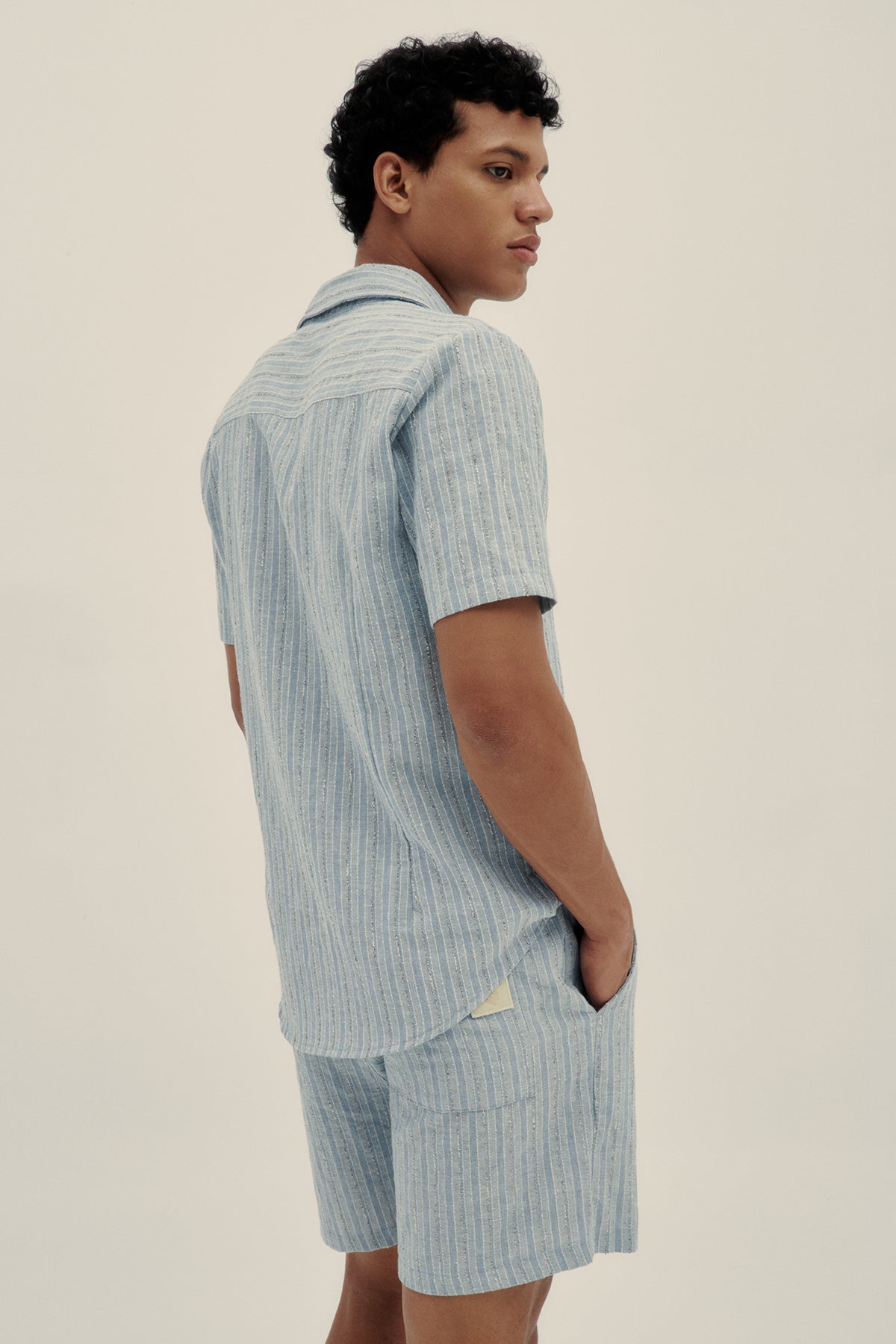 Camisa Manga Corta Tonal Azul - Polonio