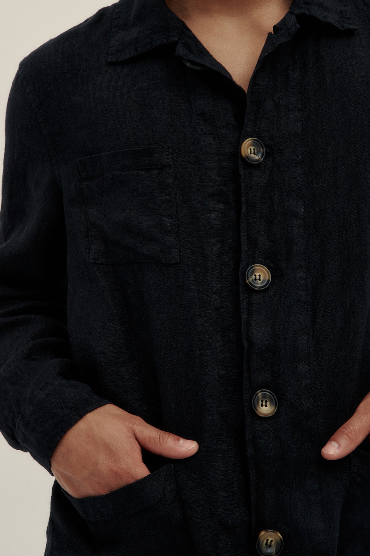 Chaqueta Lino Premium Negro - Polonio