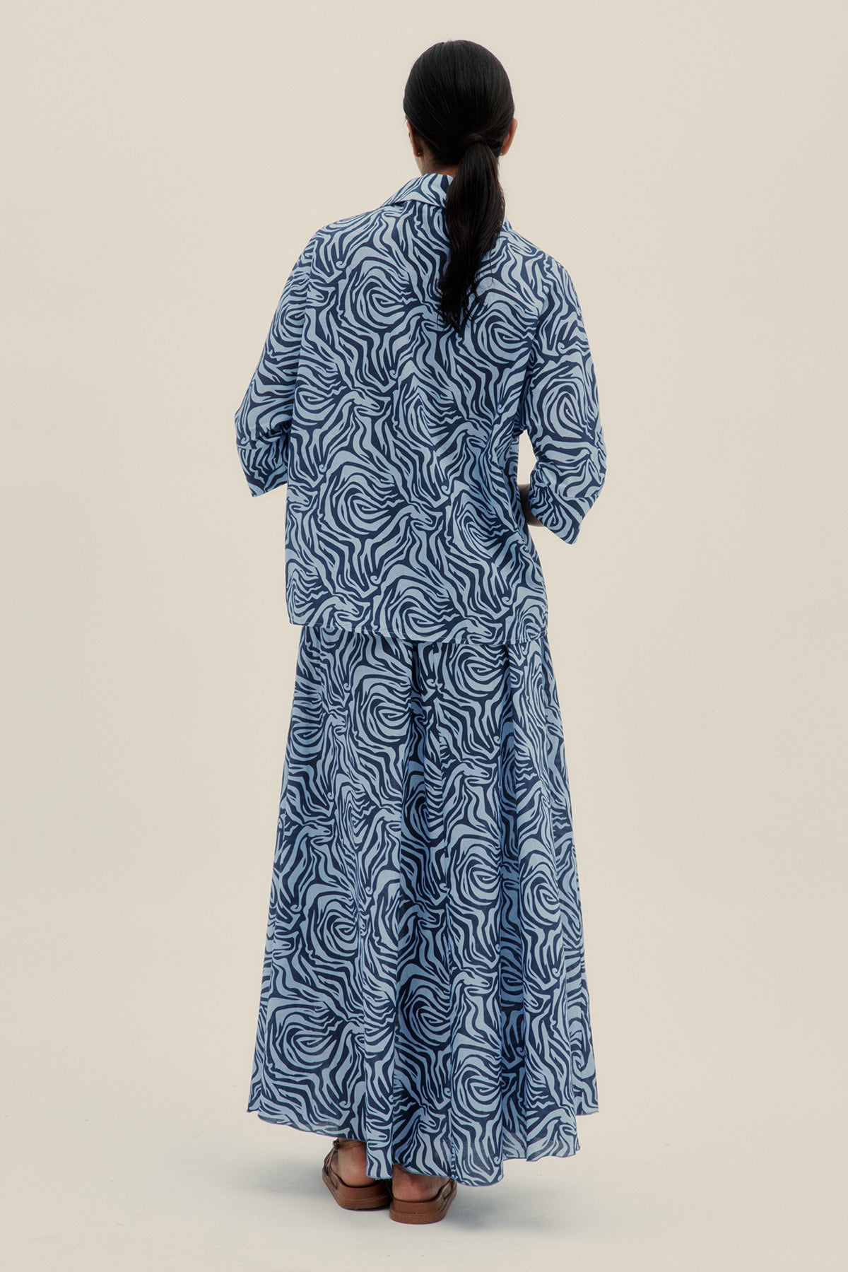 Falda Maxi Zebra Azul - Polonio