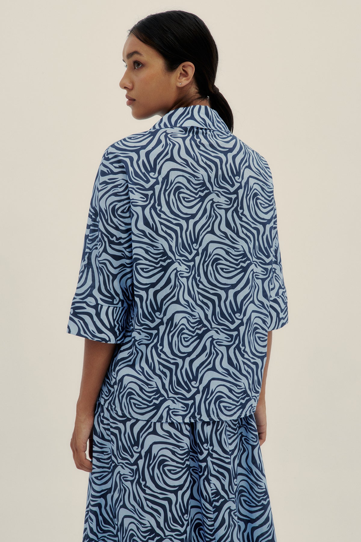 Falda Maxi Zebra Azul - Polonio