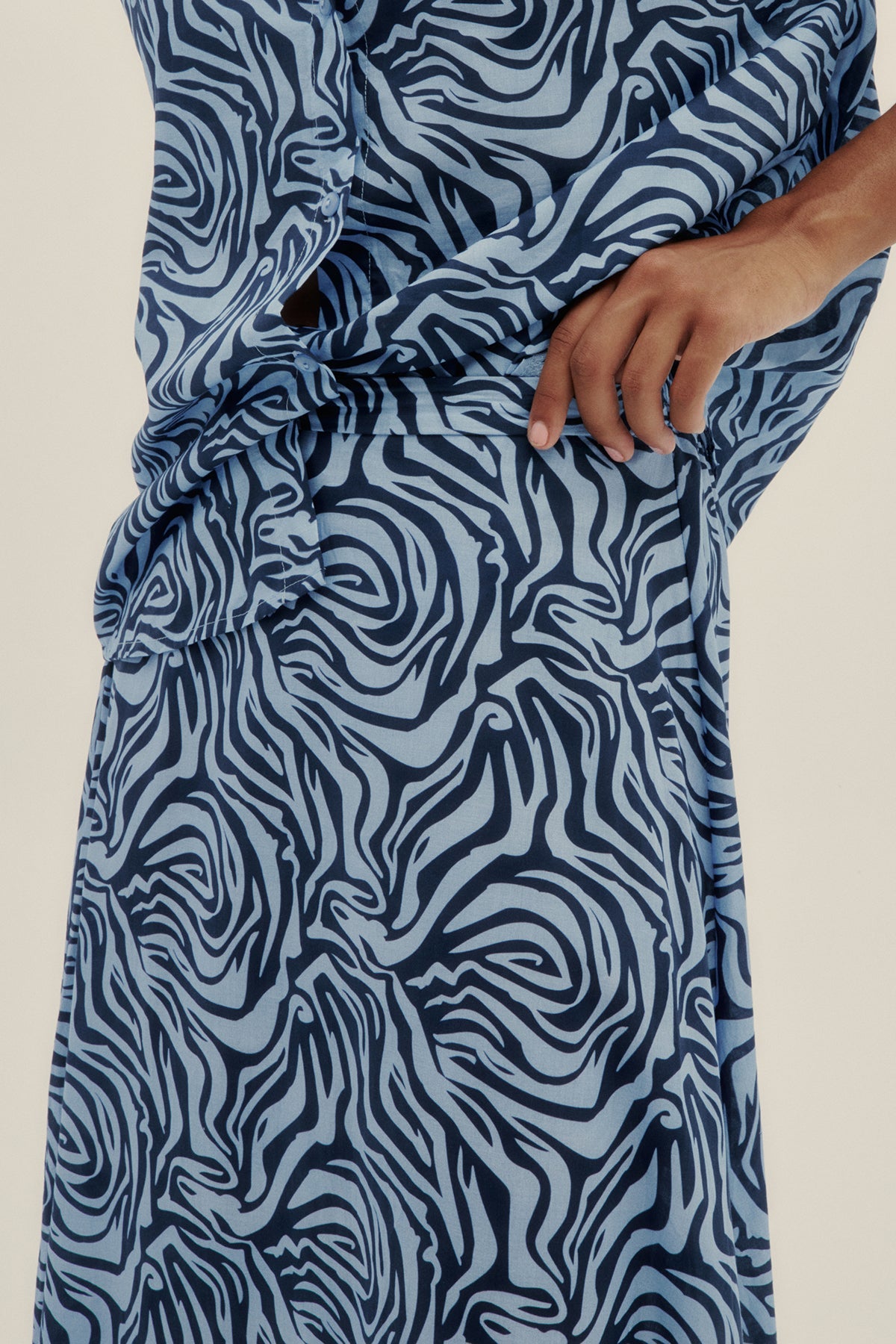 Falda Maxi Zebra Azul - Polonio