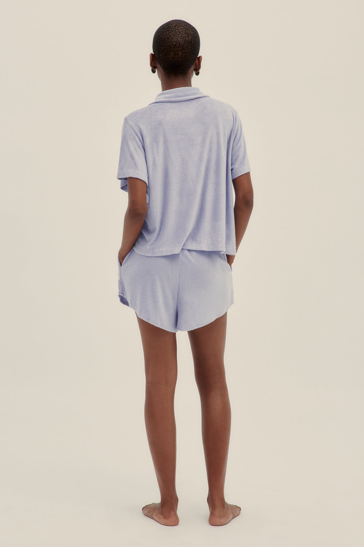 Lavender Terry Short Sleeve Shirt - Polonio