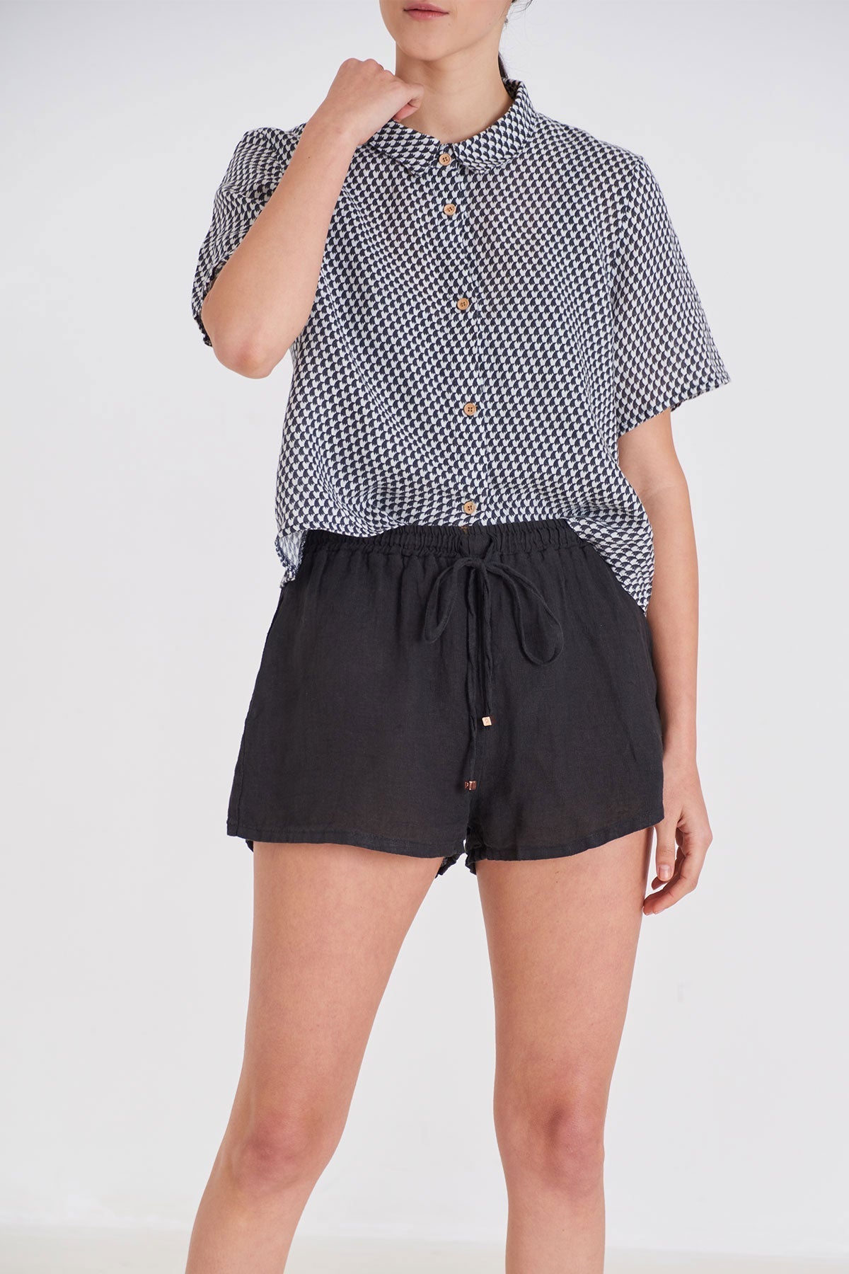 Linen Short Sleeve Shirt - Polonio