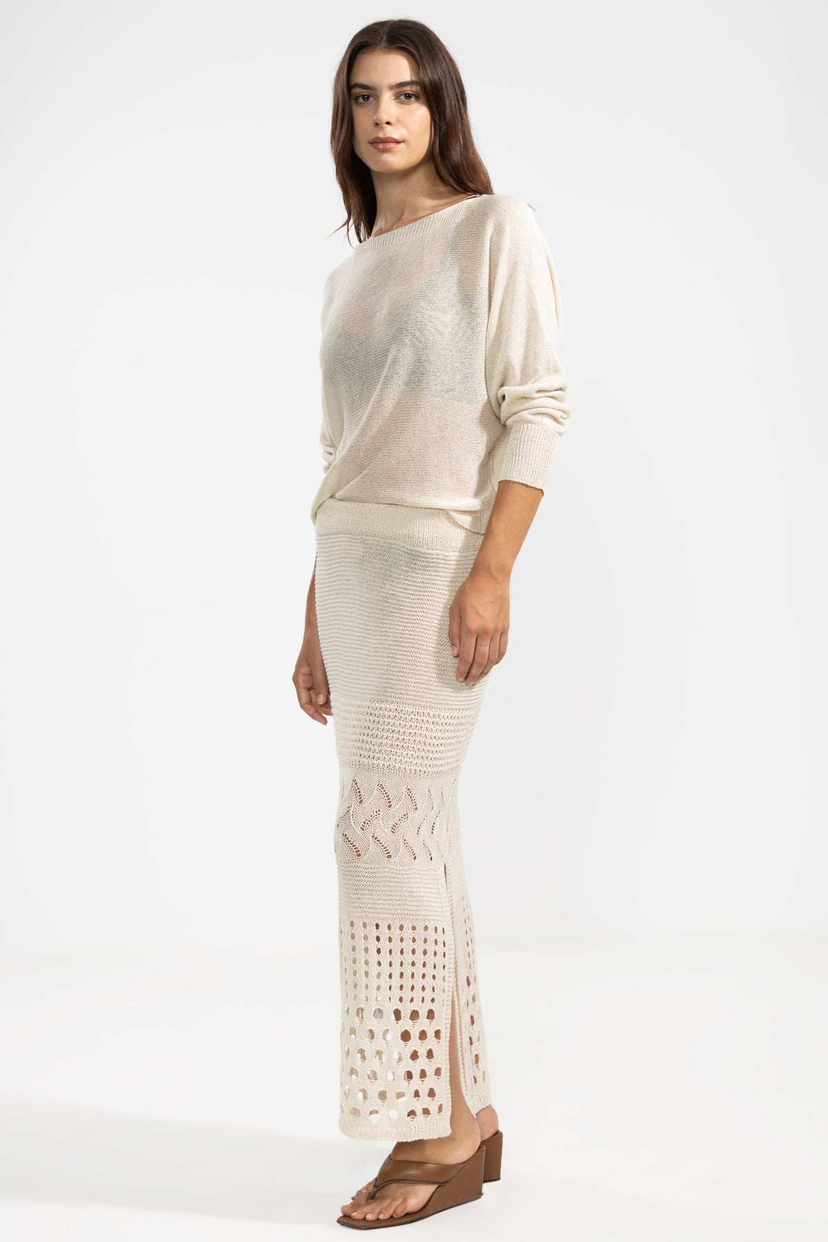 Lu Knitted Skirt in Cream