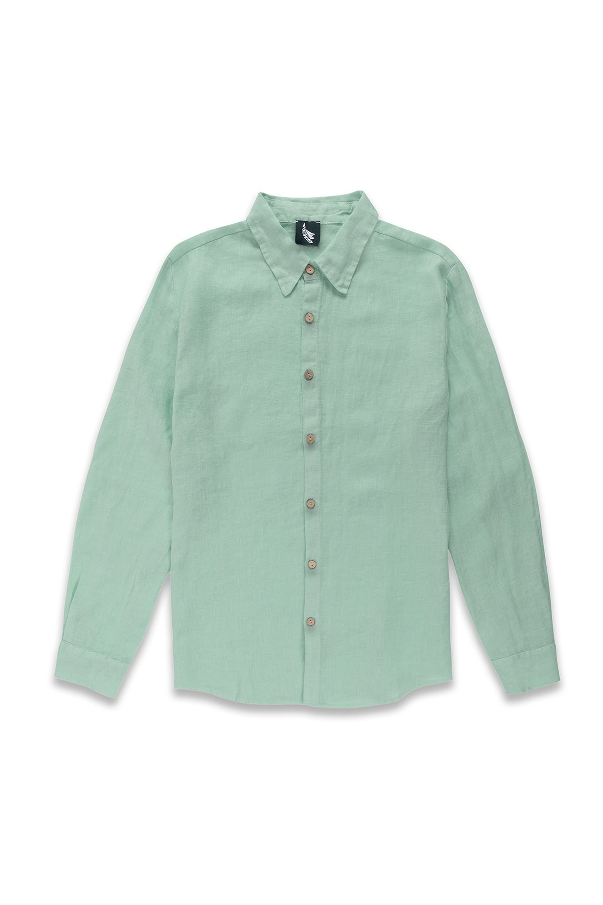 Mint Long Sleeve Linen Shirt - Polonio