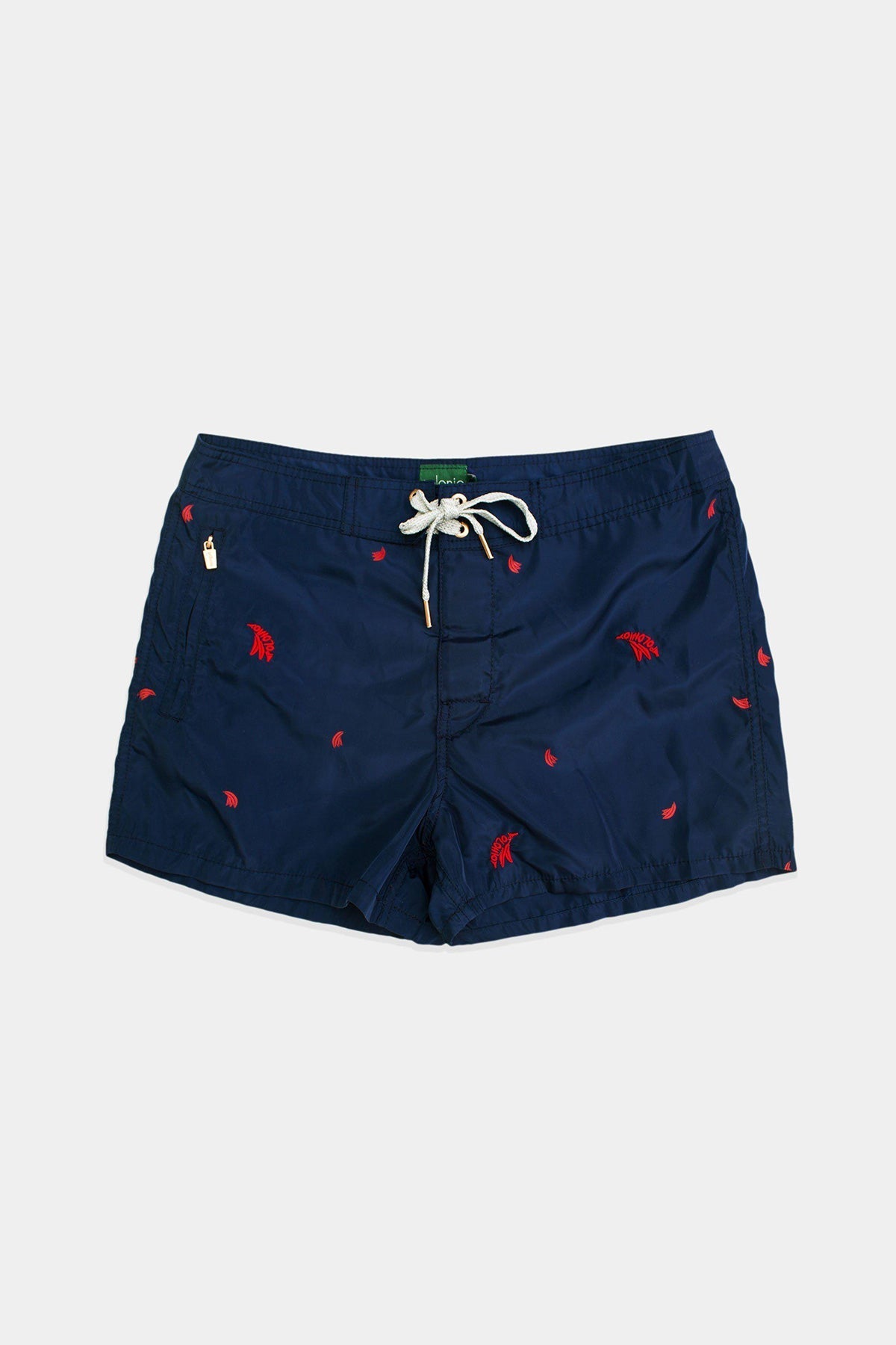 Navy Embroidered Gents Swim Trunks - Polonio