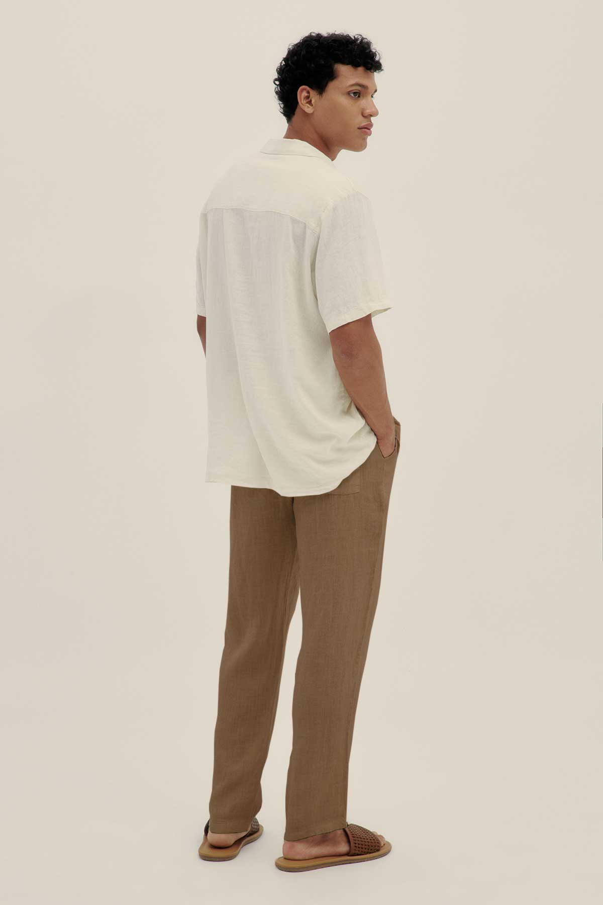 Pantalón 100% Lino Premium Taupe - Polonio