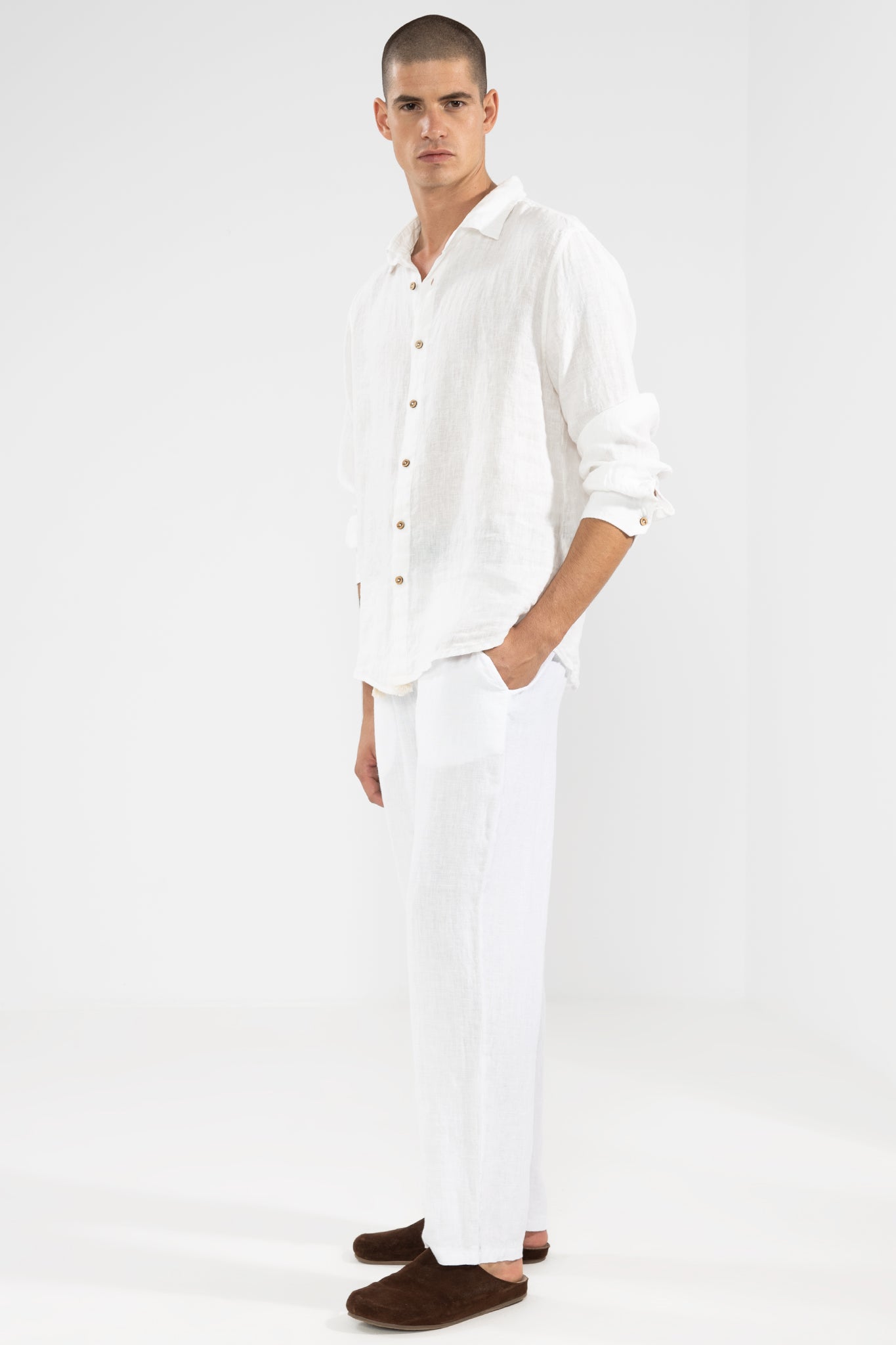 Premium Linen Pants in White