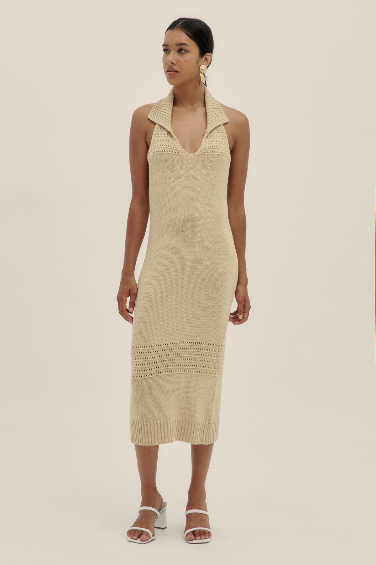 Vestido Tejido Halter Safari - Polonio