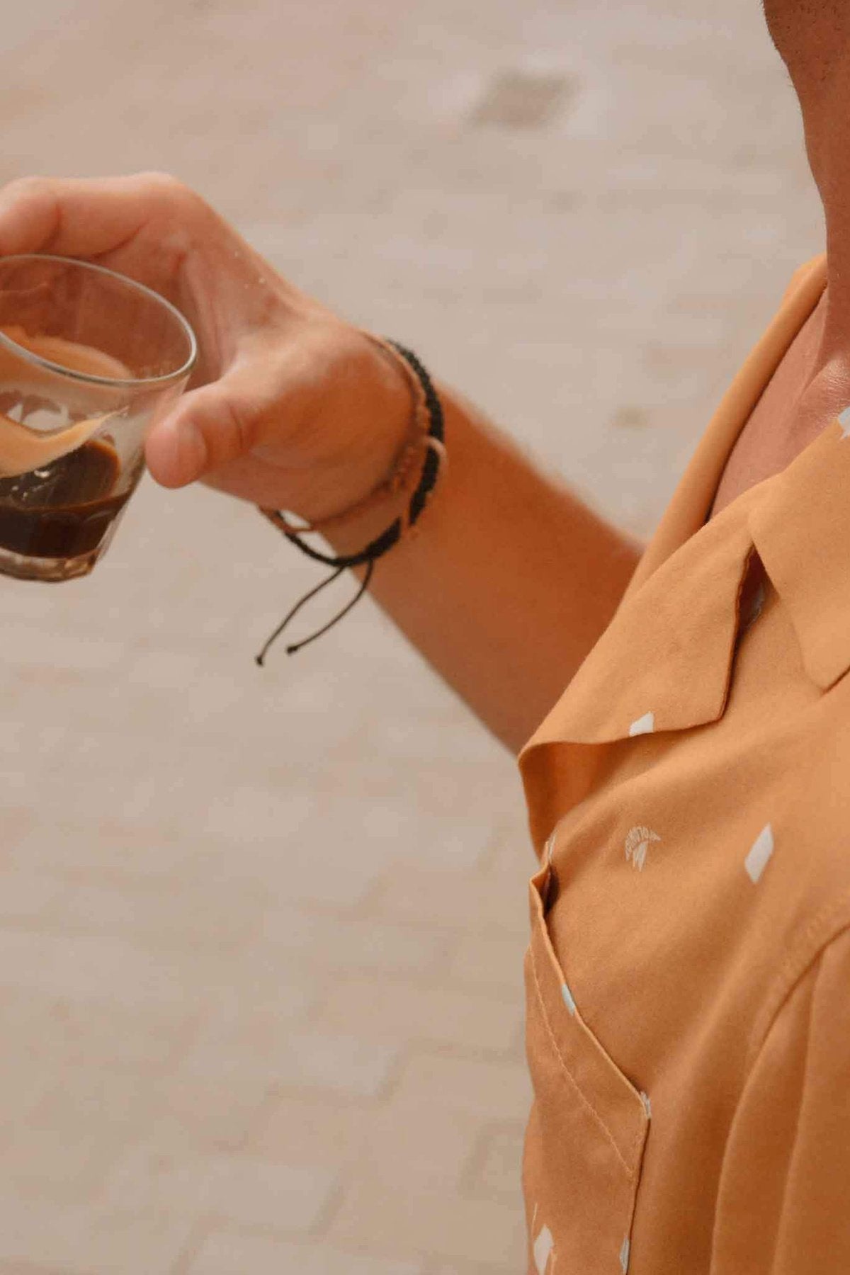 Coffee Snob Slim Camp-Collar Shirt - Polonio