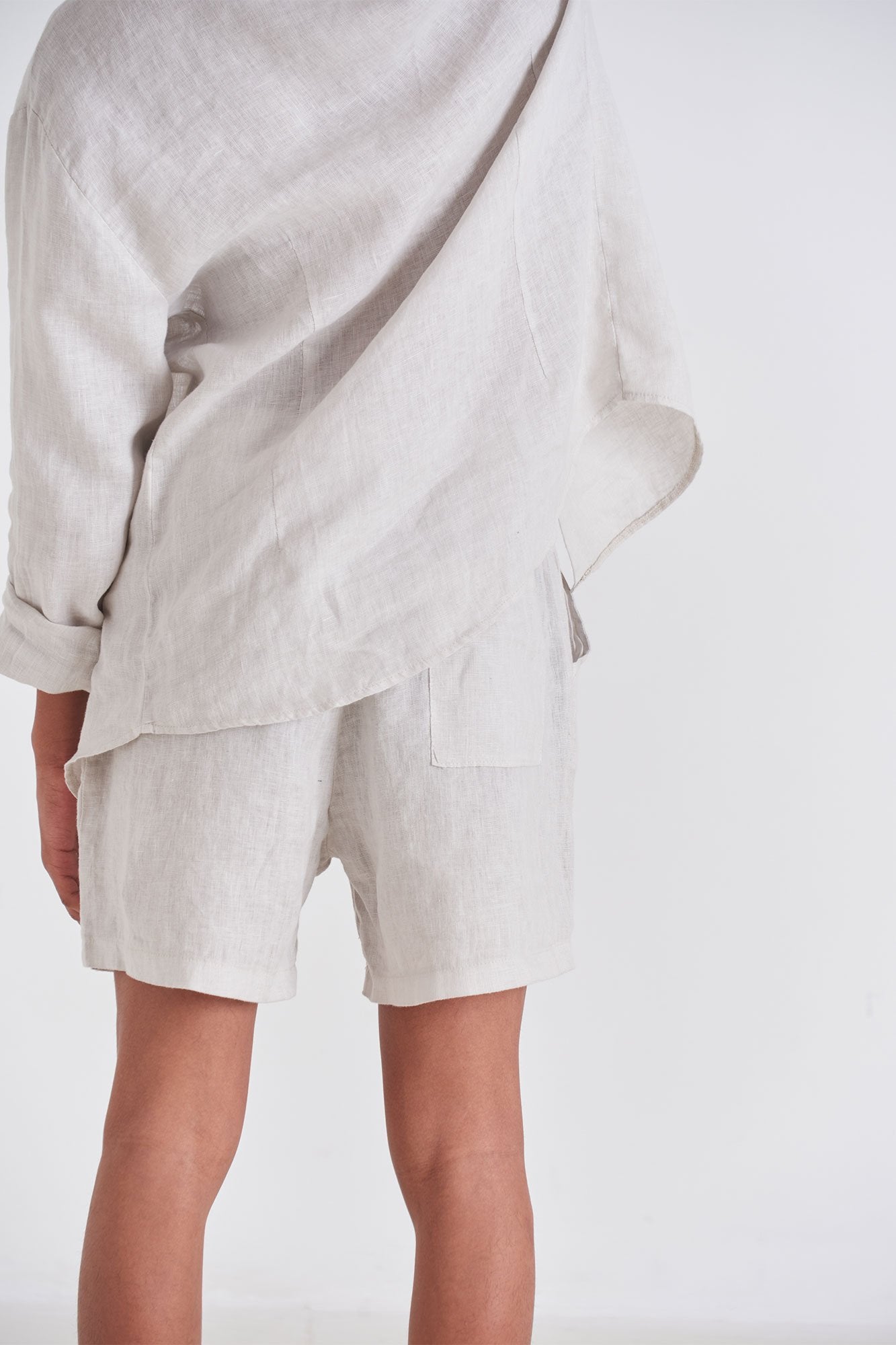 Natural Tailored Linen Shorts - Polonio